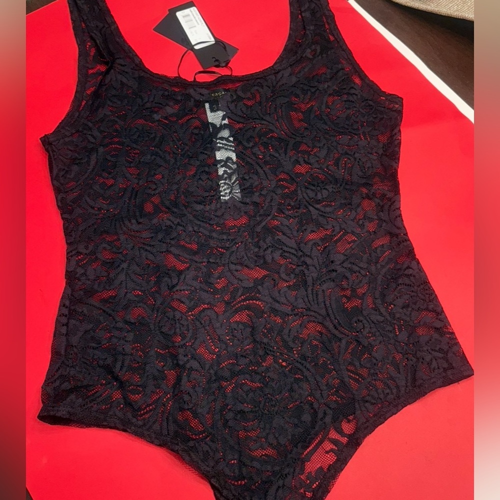 Authentic VERSACE Black Lace Bodysuit